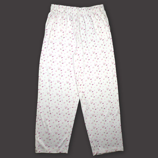 Women's Regular Fit 100% Soft Cotton Pointelle Rib 3 Pocket Printed Pajamas