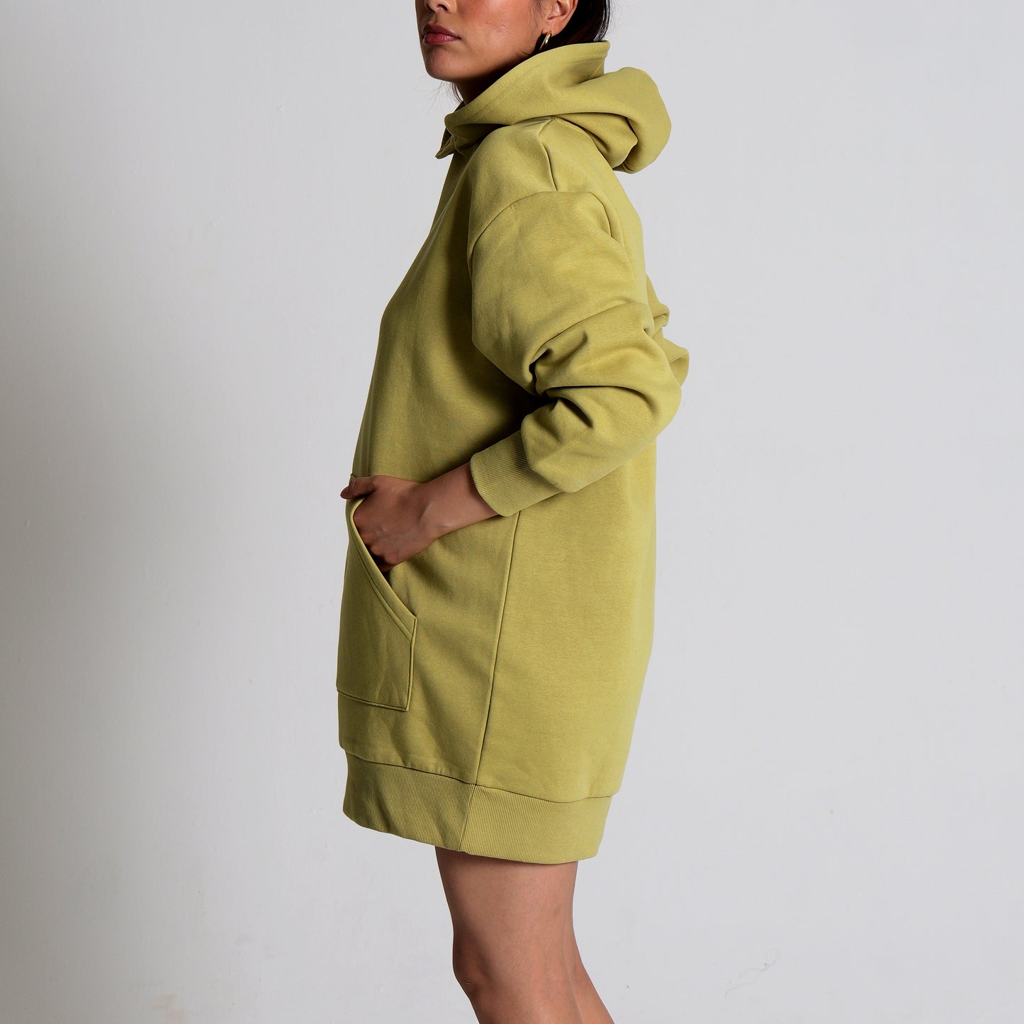 Women's Long Loose Fit  Fleece Hoodie Dress