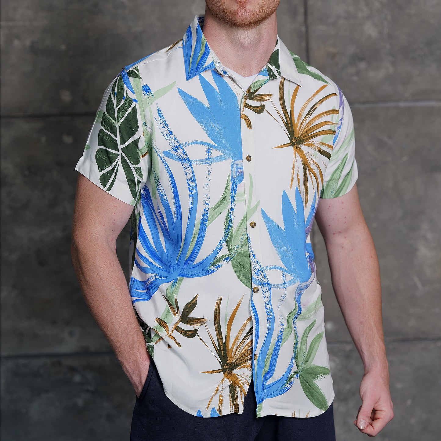 Men's Slim Fit Short Sleeve Hawaiian Shirt (Final Sale)