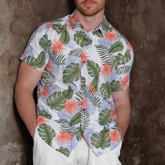 Men's Slim Fit Short Sleeve Hawaiian Shirt