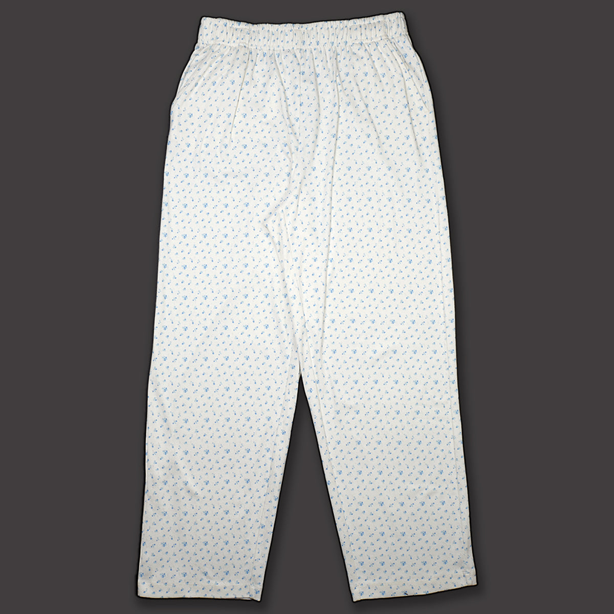 Women's Regular Fit  100% Soft Cotton Pointelle Rib 3 Pocket Printed Pajamas