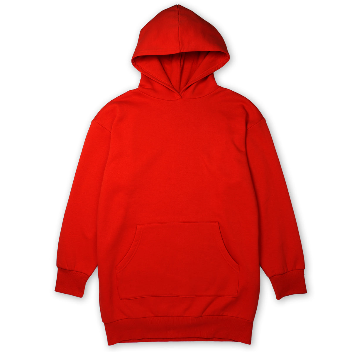 Women's Long Loose Fit  Fleece Hoodie Dress
